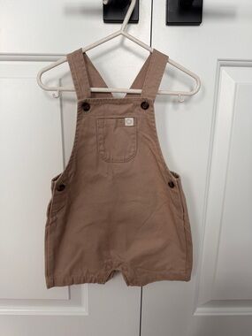 Carter's Brown Toddler 100% Cotton Overall Shorts